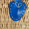 Straw Tote with Blue Handles -Medium