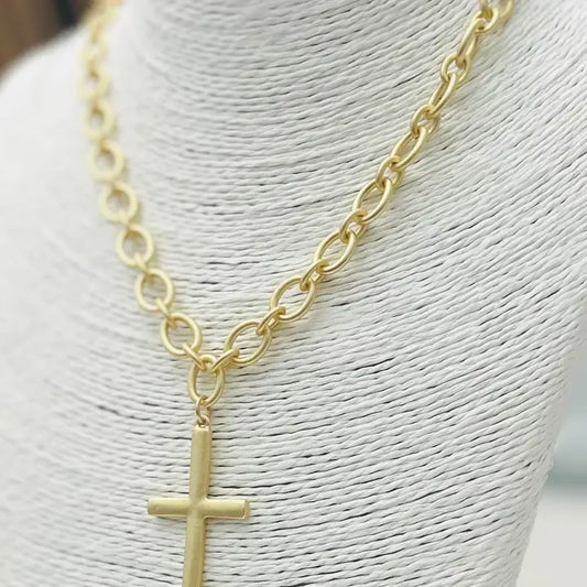 Gold Cross Chain Necklace