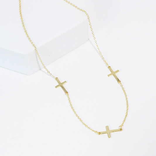 Divine Trio Gold Necklace