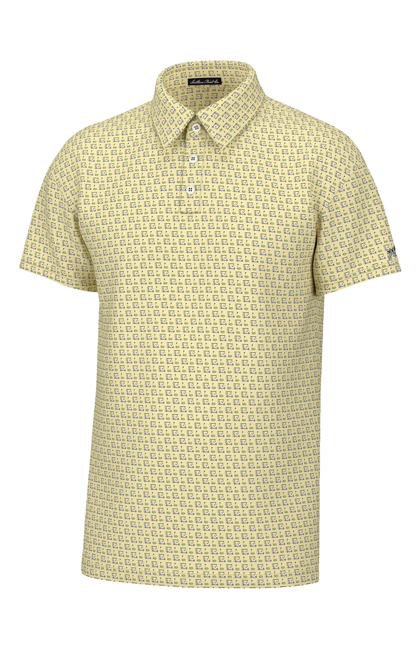 Southern Point Youth Golf Carts Performance Polo in Sunshine