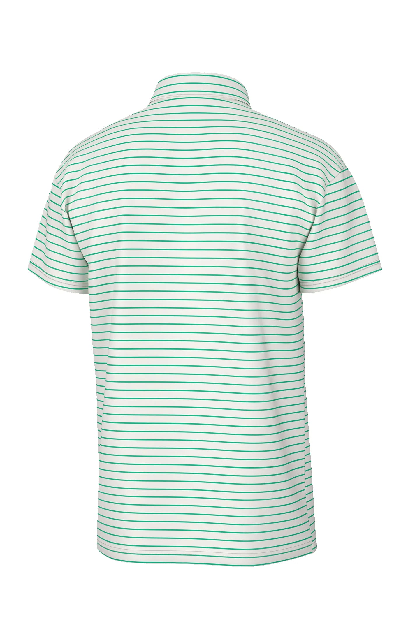 Southern Point Horizon Stripe Performance Polo in White/Washed Jade
