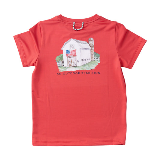 Prodoh | Boy's Pro Performance Short Sleeve T-Shirt in Barn Flag
