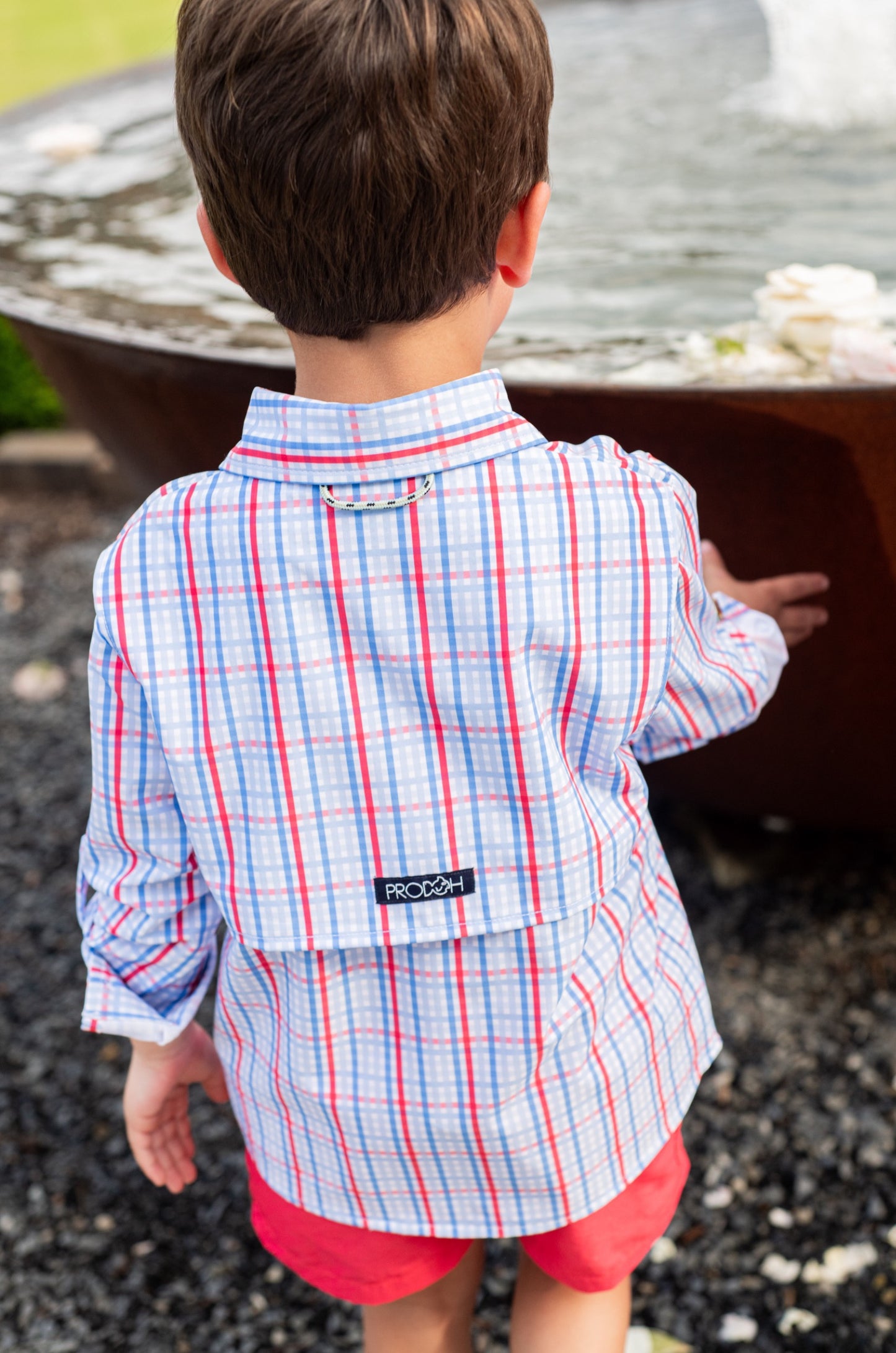 Prodoh | Boy's Founders Fishing Shirt in Patriotic Plaid