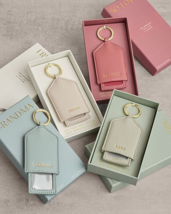 Katie Loxton | Boxed Photo Keychain in Raspberry Pink- So Loved