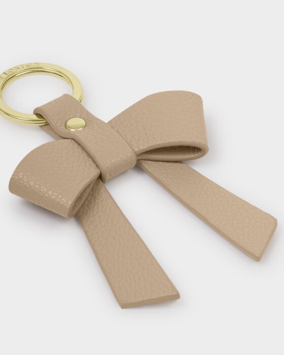 Katie Loxton | Boxed Bow Keychain in Light Taupe