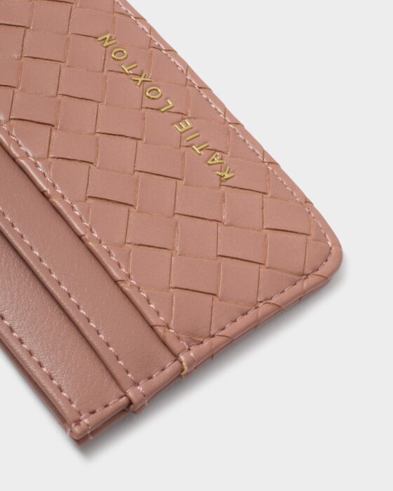 Katie Loxton | Nova Woven Texture Card Holder in Pink Clay