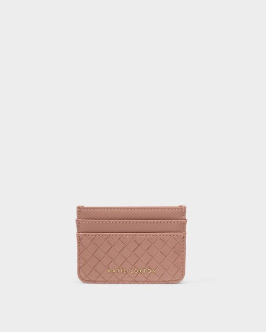 Katie Loxton | Nova Woven Texture Card Holder in Pink Clay