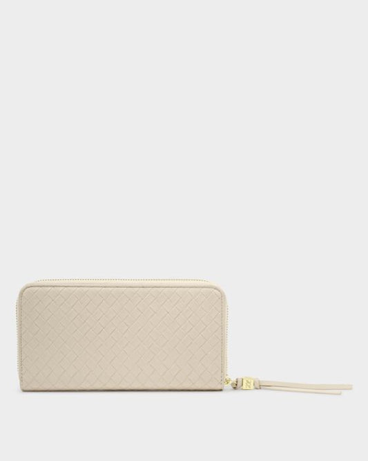Katie Loxton | Nova Woven Texture Large Wallet in Oyster