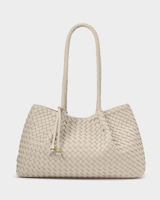 Katie Loxton | Nova Hand Woven Small Shoulder Tote in Oyster