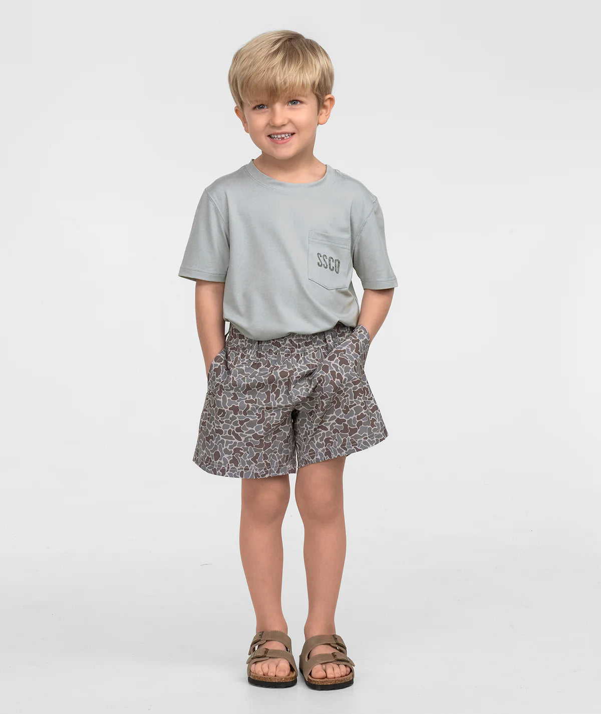 Southern Shirt Company | Youth Boys Camo Badge Performance T-Shirt in Mackerel