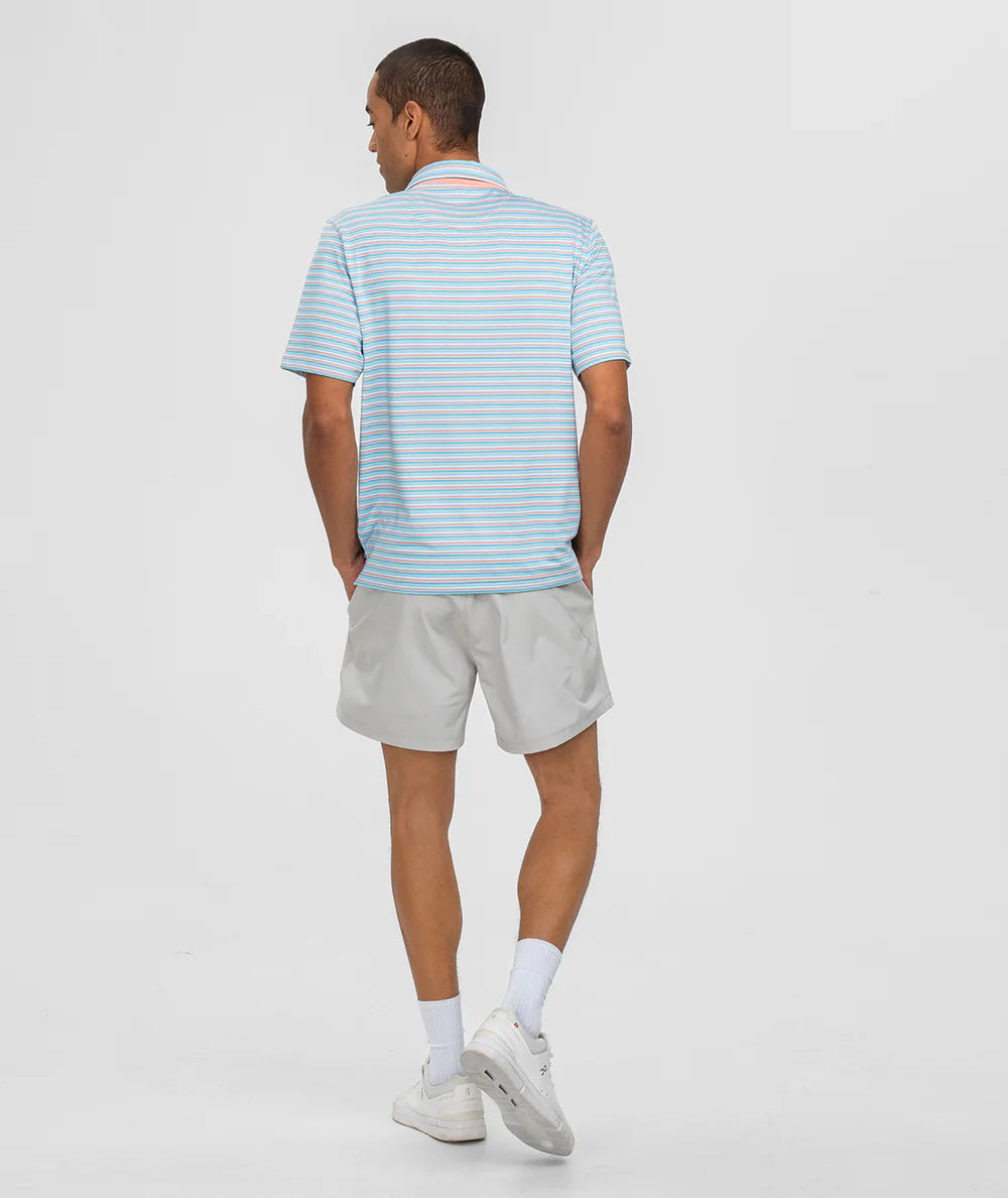 Southern Shirt Company | Grant Stripe Polo in Island Coral