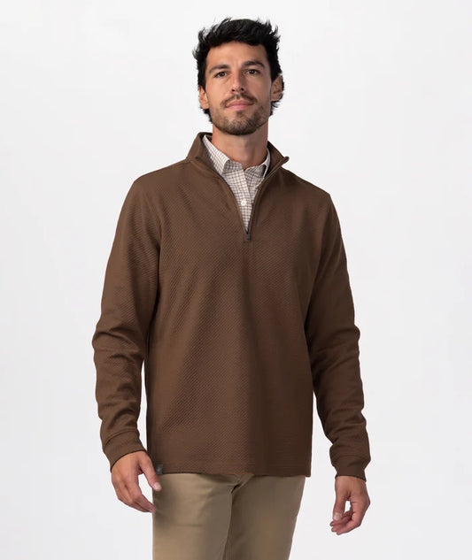 Southern Shirt | Highlands Quarter Zip in Tobacco