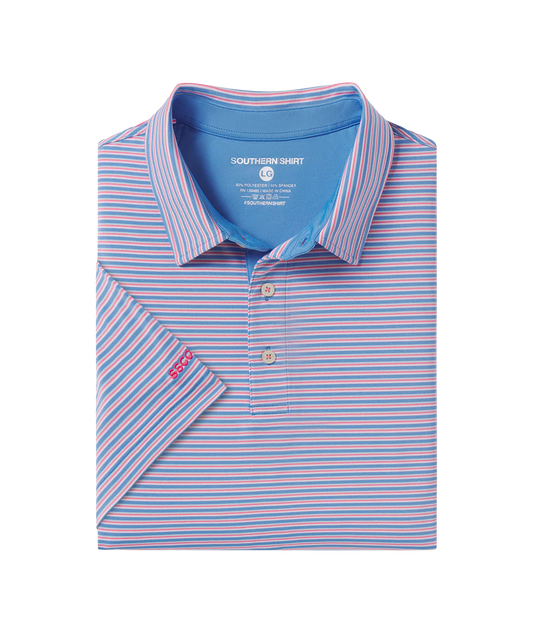 Southern Shirt Company | Crestline Stripe Polo in Rocket Pop