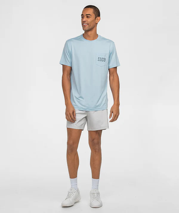 Southern Shirt Company | Camo Badge Performance Short Sleeve Tee in Skyway