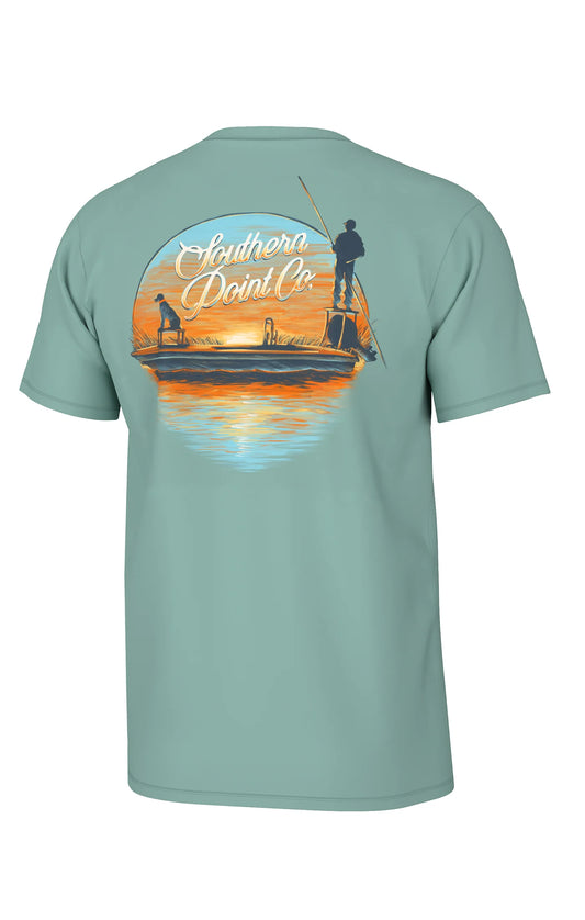 Southern Point Skiff Skipper SS Tee in Emerald Coast