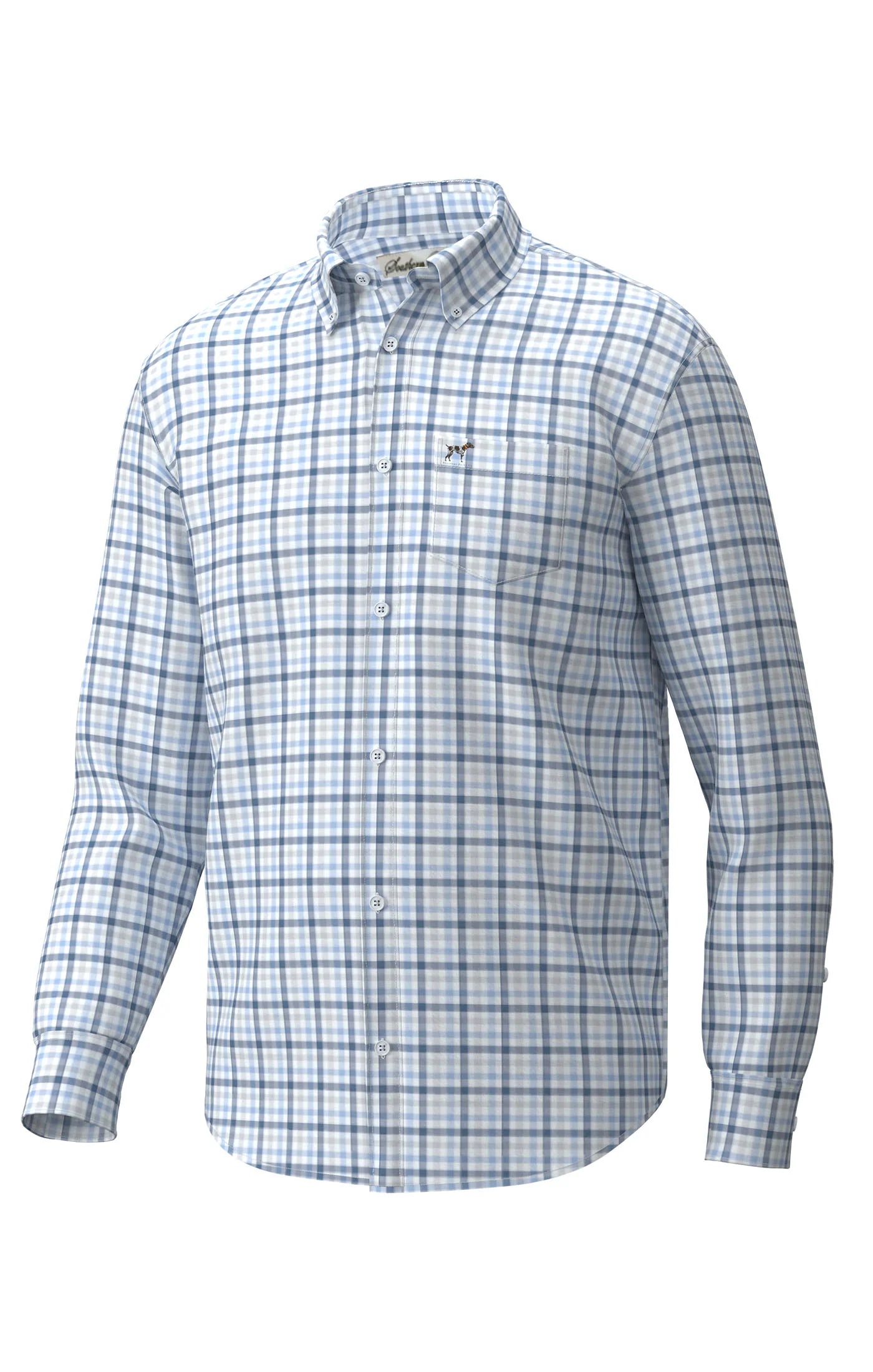 Southern Point Youth Hadley Luxe Lite Long Sleeve Button Down in Sanders Gingham