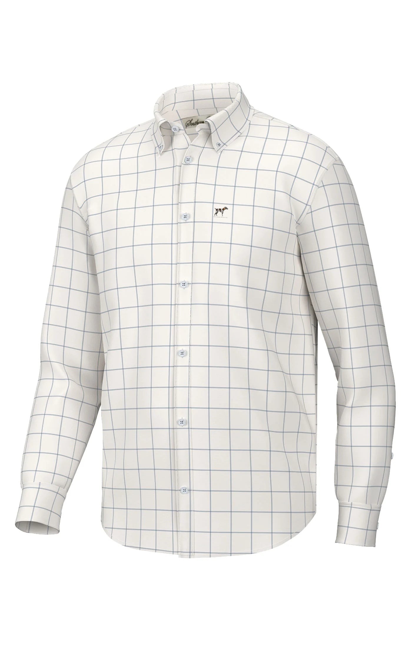 Youth Hadley Classic Long Sleeve Button Down in Blue Windowpane