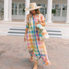 Sunshine Tienda | Rainbow Plaid Oasis Dress