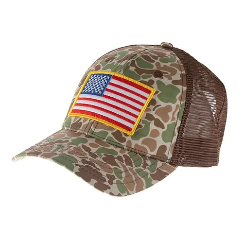 Fieldstone Camo Flag Hat in Camo Plantation 59