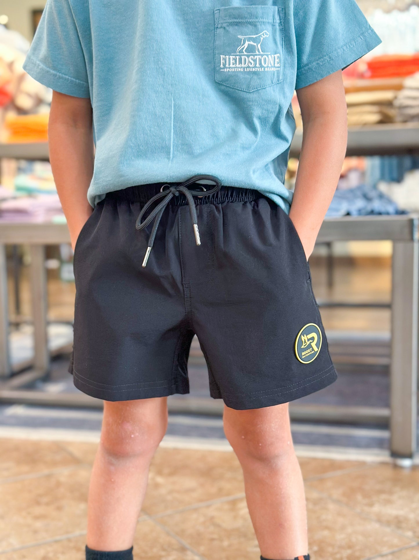 Roost Youth Active Shorts in Black