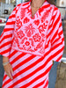 Sophie Caftan Dress in Scarlet Slash