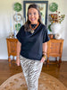 Arden Mock Neck Top in Black