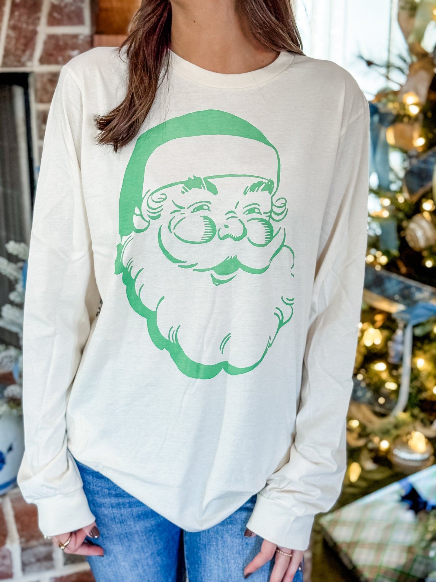 Santa Face Long Sleeve Tee