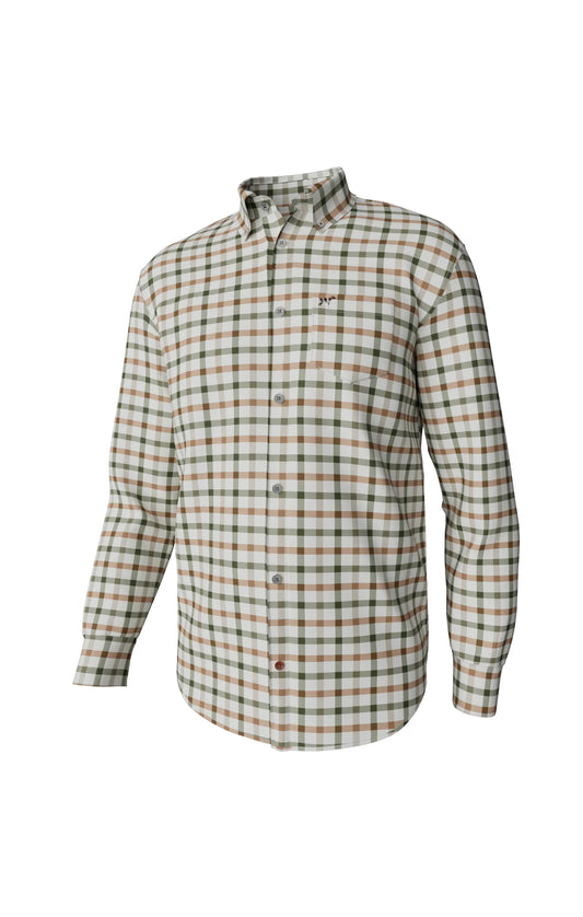 Southern Point Youth Hadley Luxe Long Sleeve Button Down Burke Tattersall in Cypress