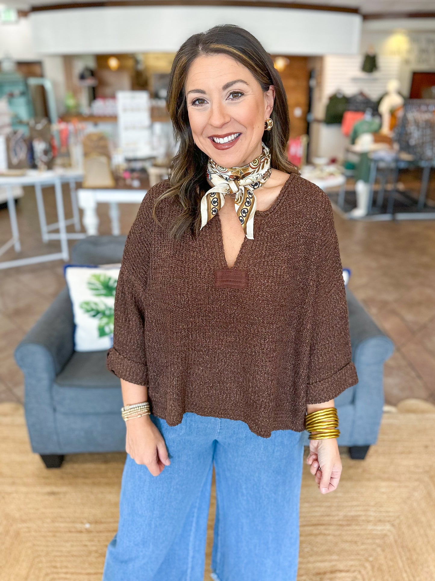 Espresso Knit Top in Brown