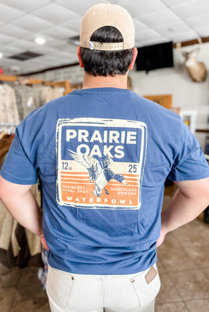 Prairie Oaks Shotshell Box Tee in Navy