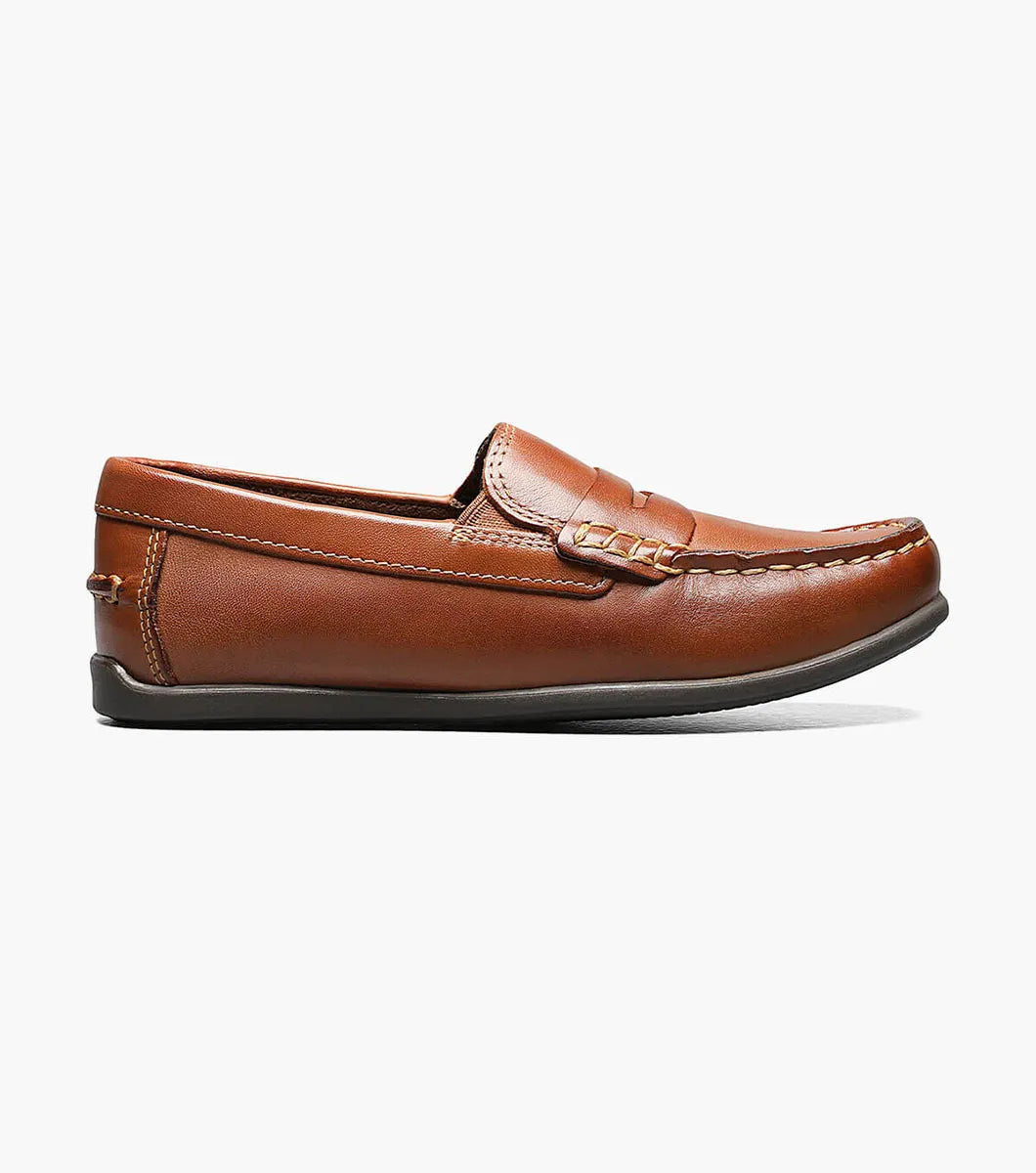 Florsheim | Jasper Jr. Boys Moc Toe Penny Driver in Saddle Tan
