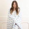 Blue Rose Vine Luxe 56 x 60" Throw Blanket