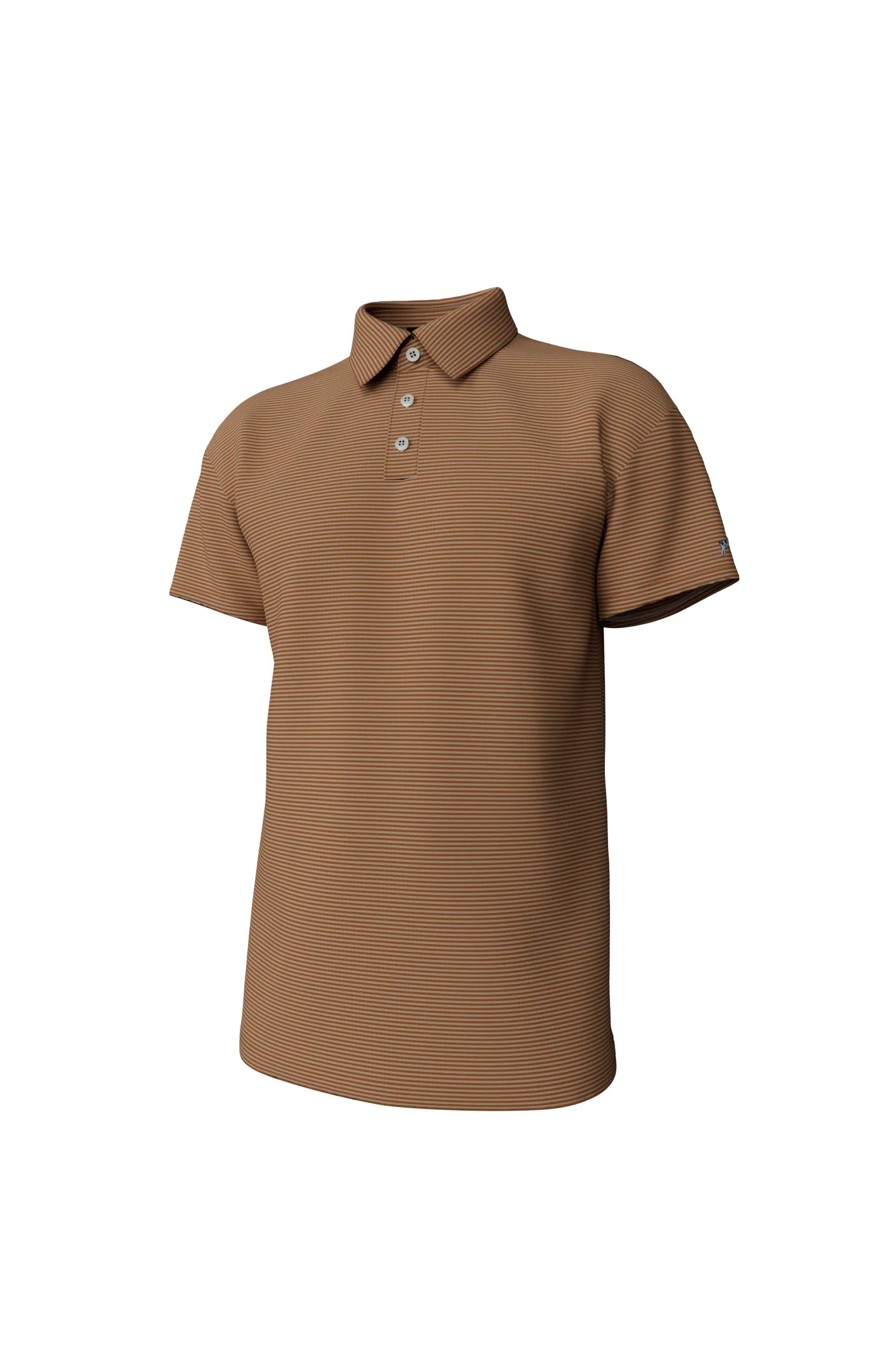 Southern Point Hinton Stripe Performance Polo in Adobe/Sandstone