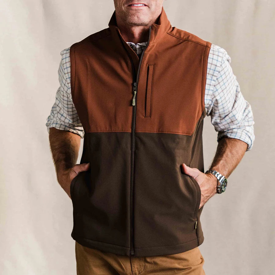TSG | Speyside Softshell Vest in Cognac/Rustic Olive