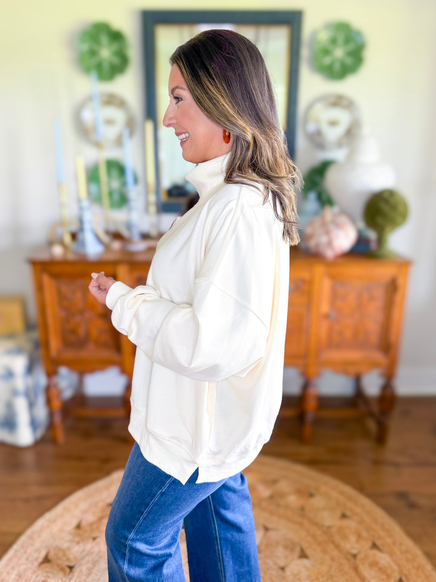 The Madeline Mock Neck Pullover Top