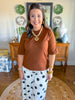 Signature Knit Top in Brown