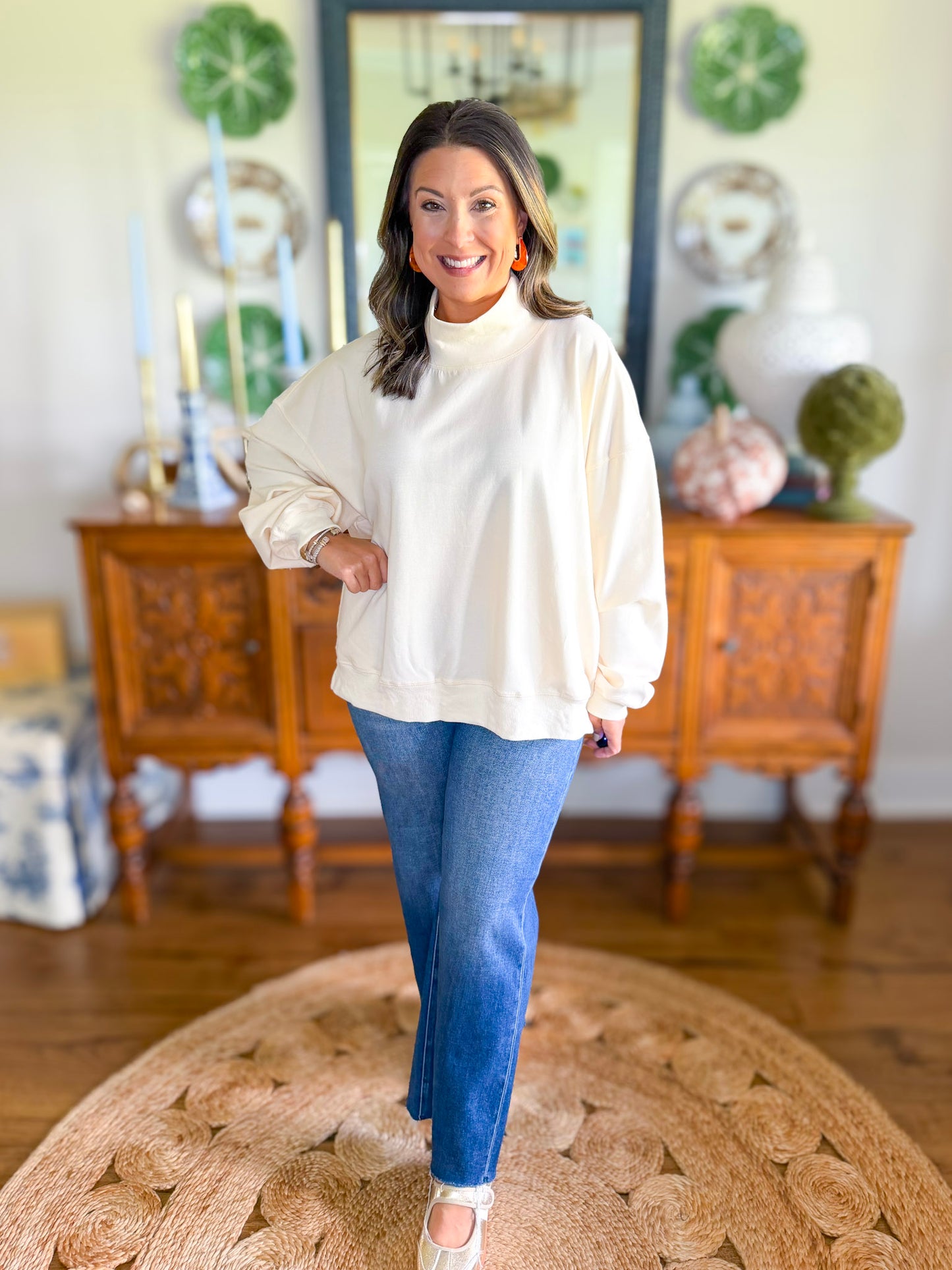 The Madeline Mock Neck Pullover Top