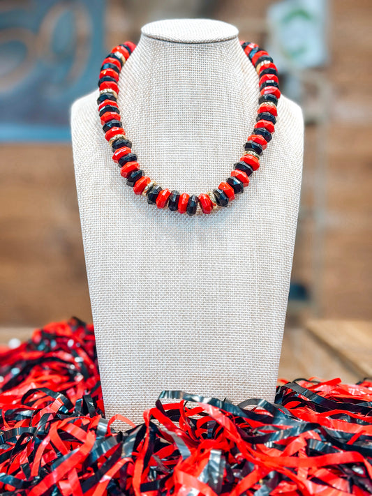 Jovie Necklace in Red + Black