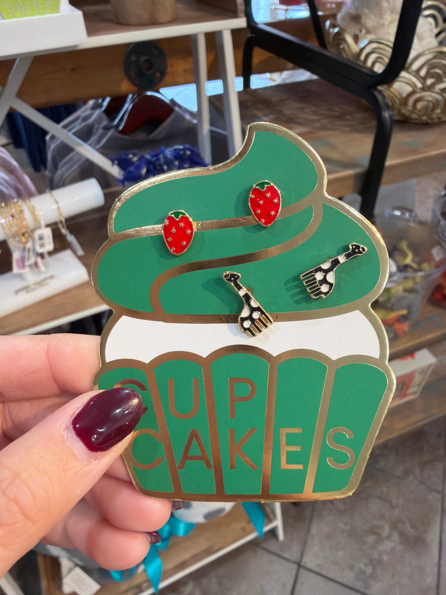 Strawberry & Giraffe Kids Stud Earrings