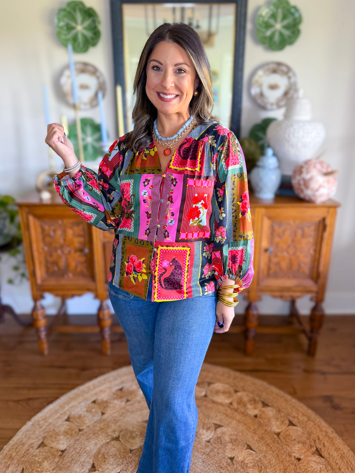 Crosby | Nellie Blouse in Vintage Vingette