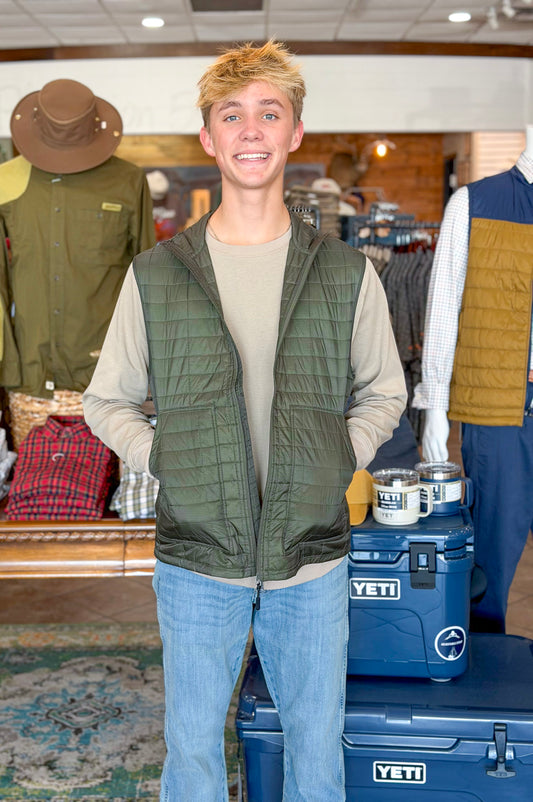 Southern Marsh | FIELDTEC Quilted Performance Vest in Stonewall Olive