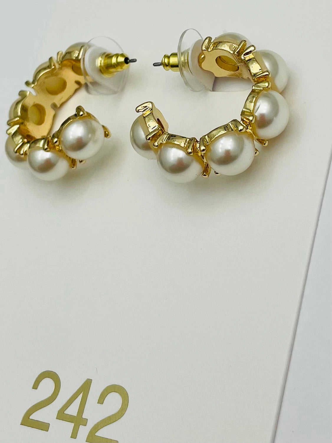 Chic Pearl Hoops