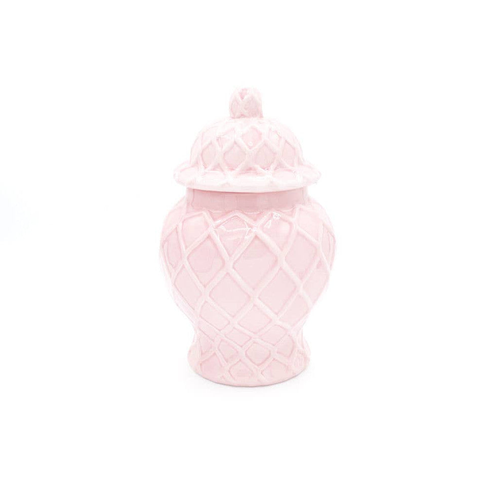 Small Textured Ginger Jar in Pink
