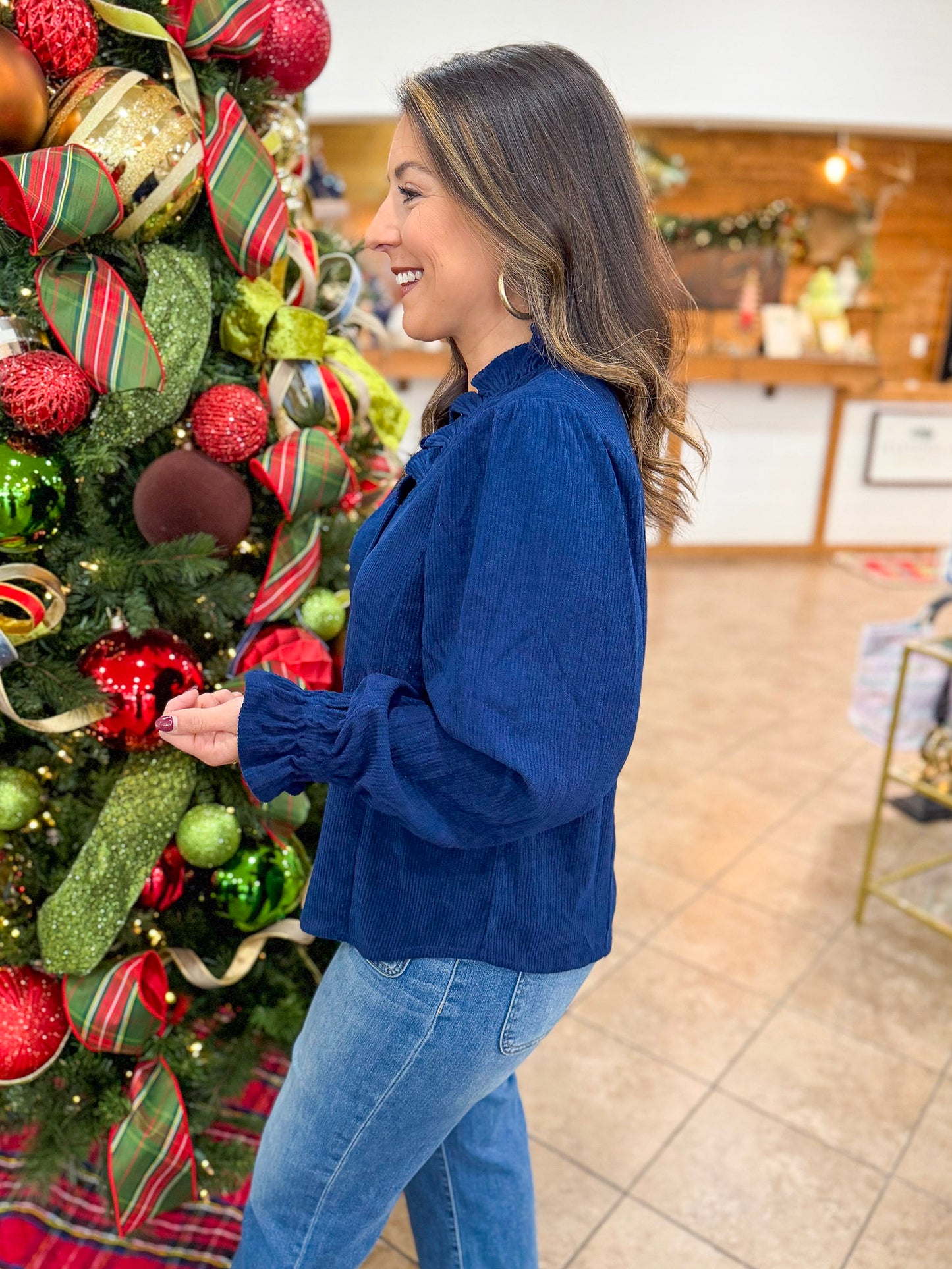 Winter Whimsy Top in Navy