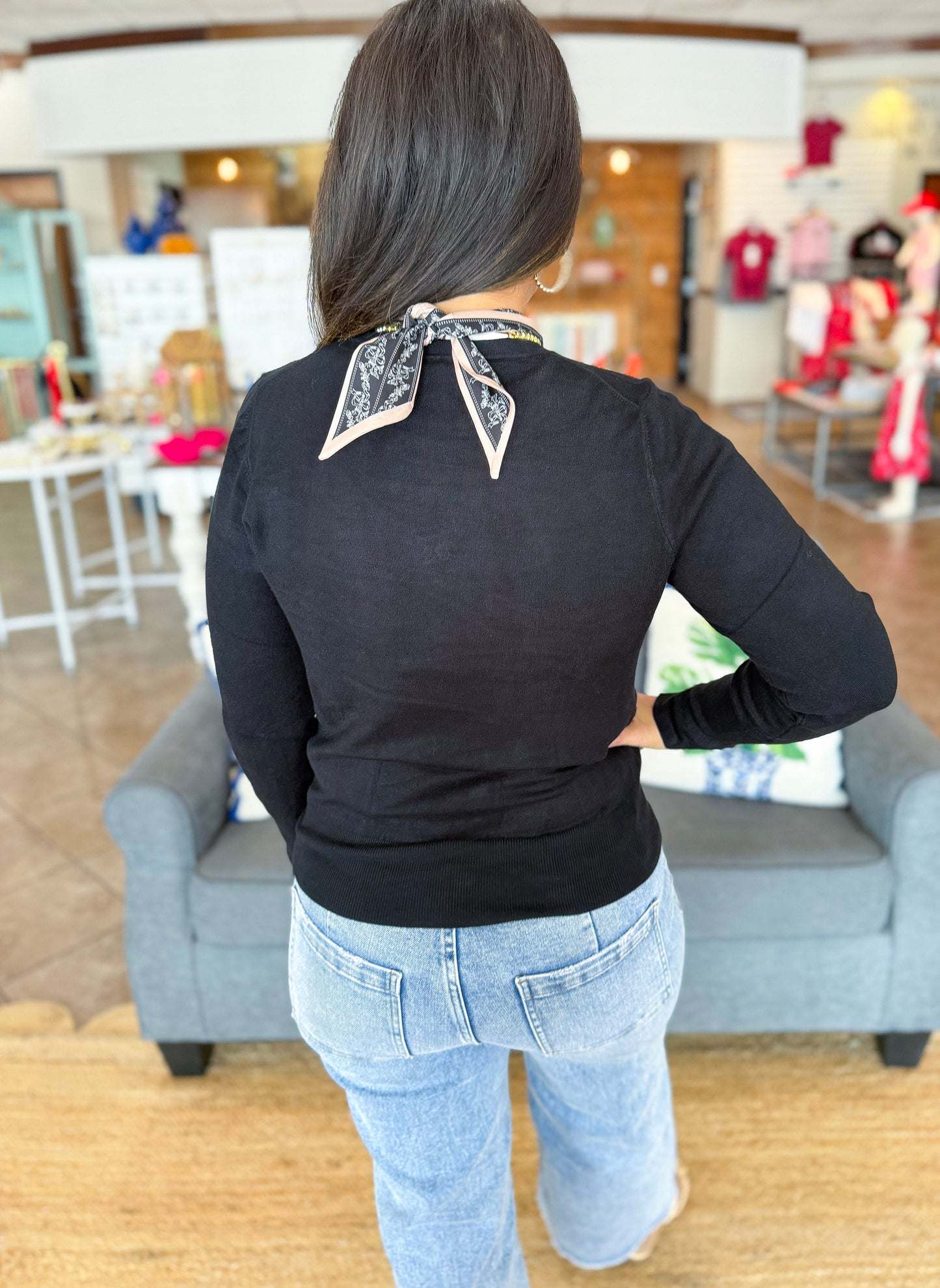 Classic Comfort Sweater Top in Black