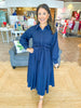 Whispering Willow Midi Dress in Navy