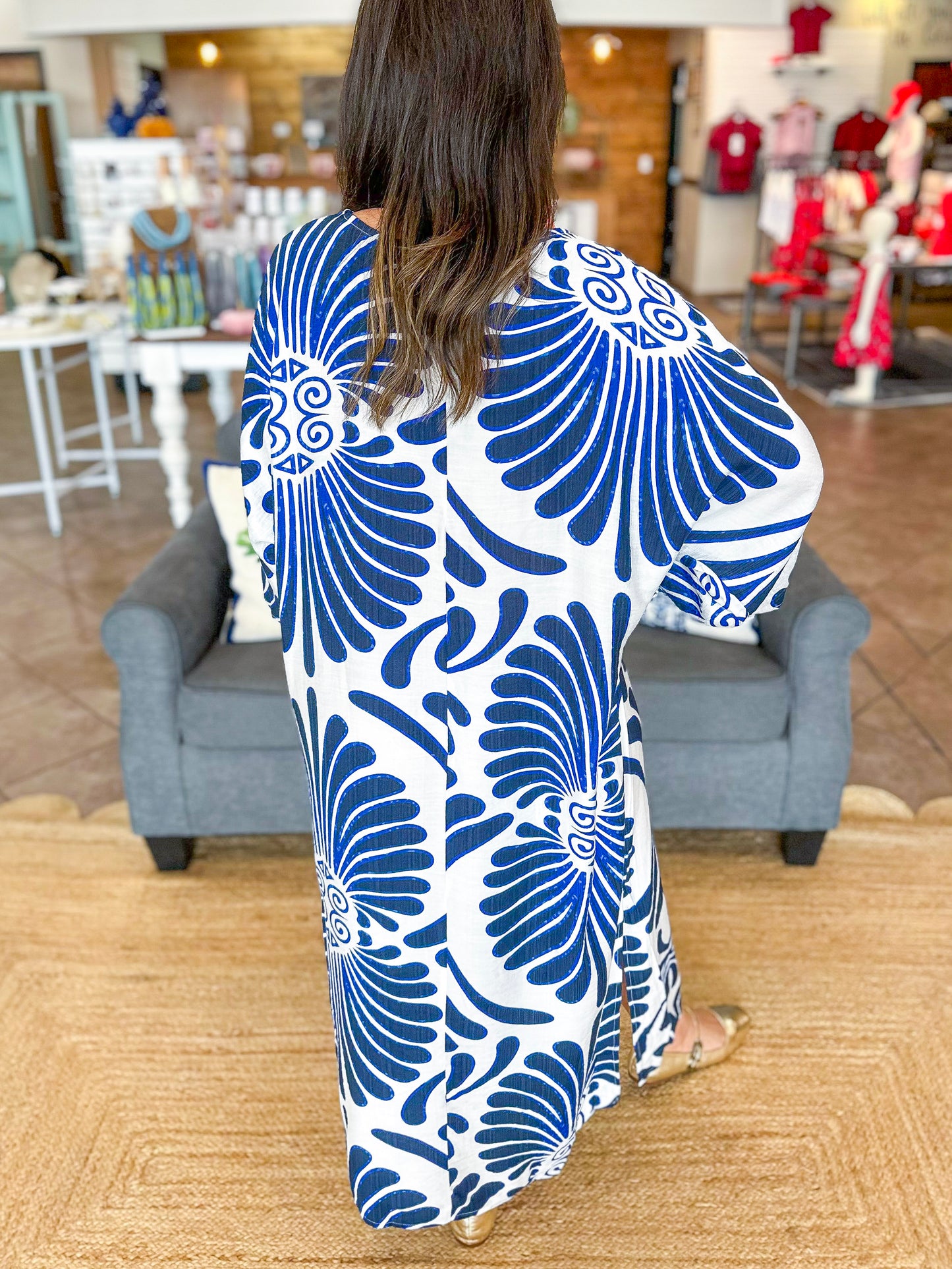 Fall Daydream Midi Dress in Cobalt