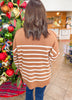 The Hearthside Stripe Sweater in Dark Camel
