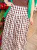 Holiday Gingham Skirt in Brown