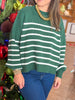 The Hearthside Stripe Sweater in Dark Green